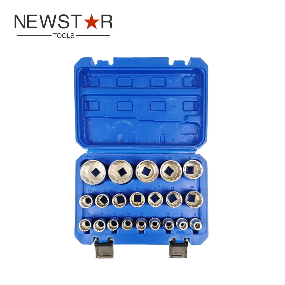 21pcs 1/2\" Drive Deep Socket Set Hardware Hand Tool Kit